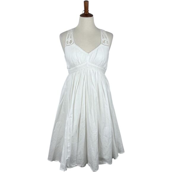 French Connection Lace Cotton A-line dress in White Size 4 - Picture 1 of 16